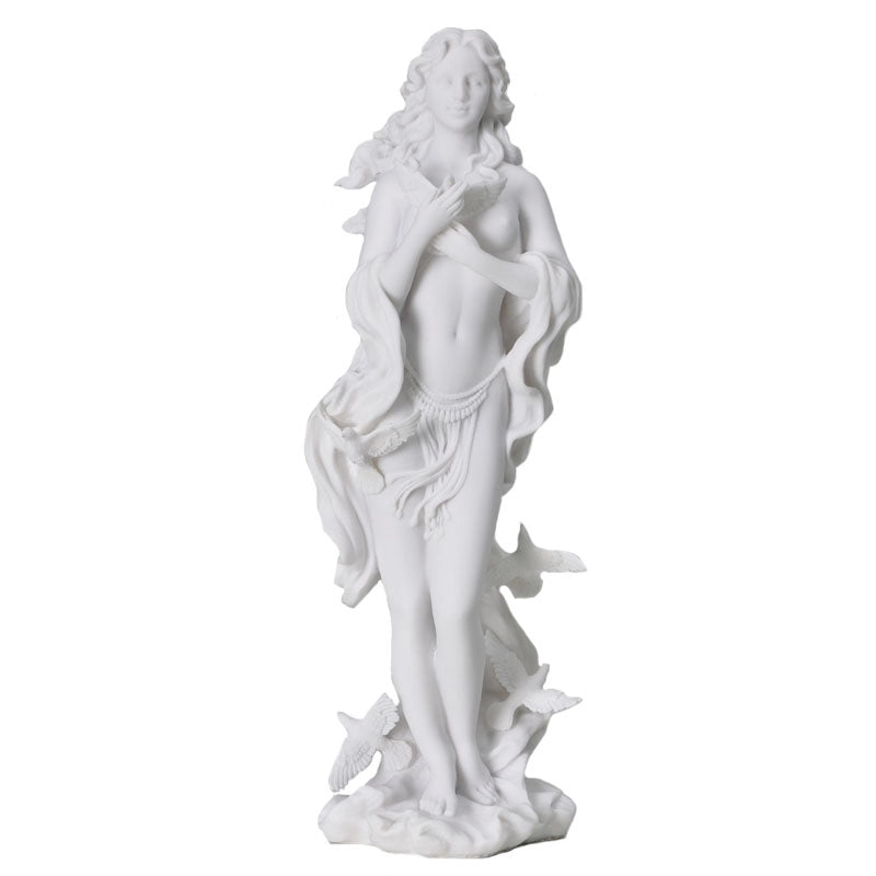 Aphrodite with Doves Statue- White