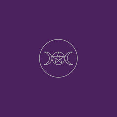 Triple Moon Pentacle Velvet Altar Cloth