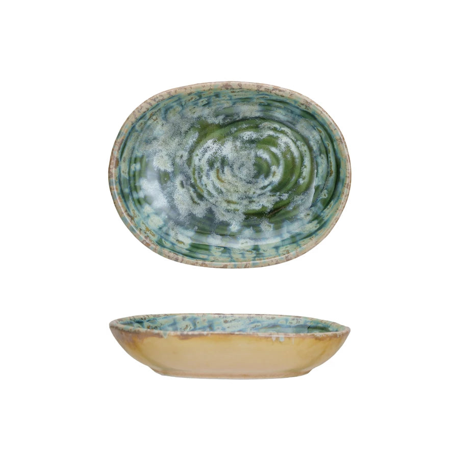 Embossed Stoneware Dish