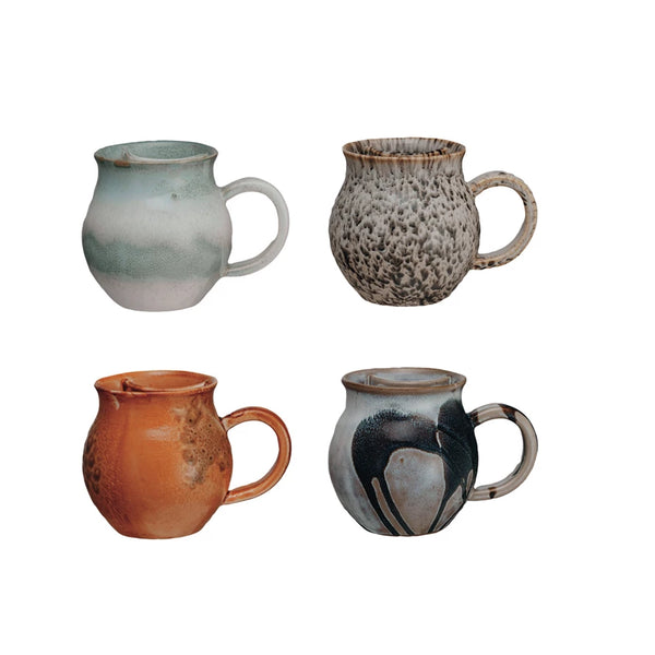 16 oz. Stoneware Mug w/ Tea Bag Holder, 4 Colors