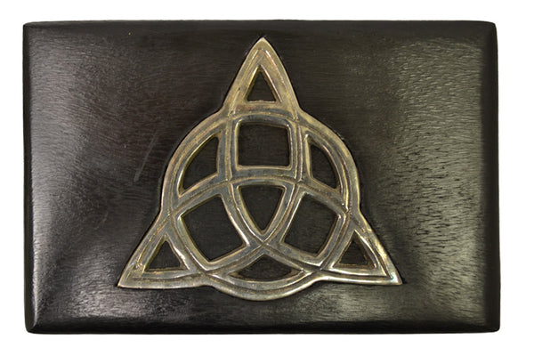 Wooden Box with Metal Triquetra Inlay