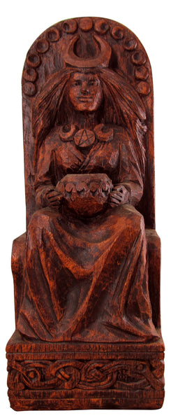 Seated Goddess Statue - (Wood Finish)