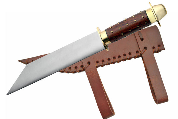 Studded Wooden Handle Seax Blade