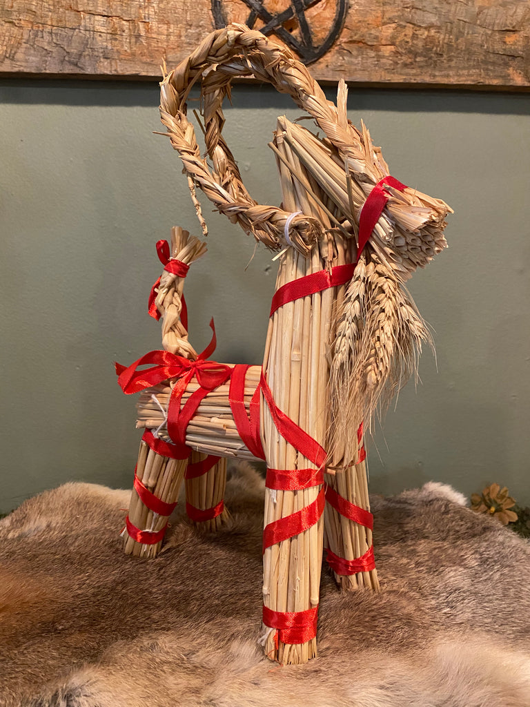 12” Straw Yule Goat with Beard (Julbock)