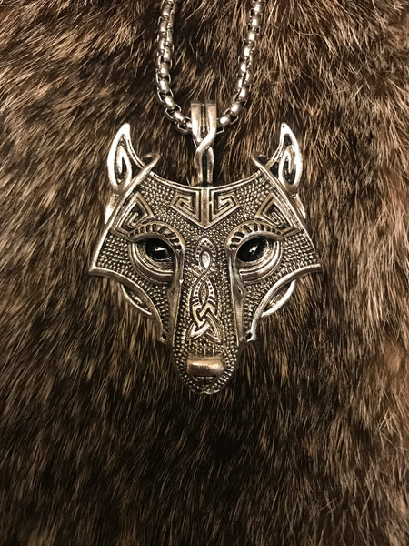 Nordic Wolf Head Necklace