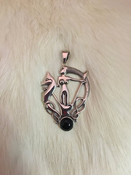 Sterling Silver Morrigan Pendant with Black Onyx