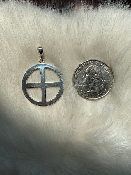Solar Cross Pendant - Sterling Silver
