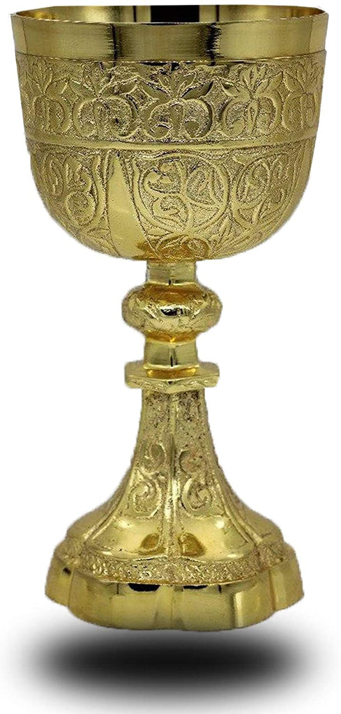 Gold Plated Brass Embossed King Arthur Chalice