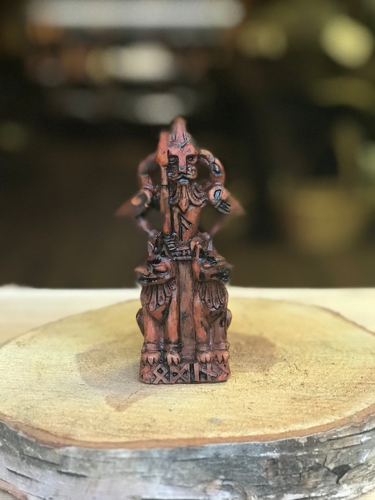 Odin Figurine - Wood Finish