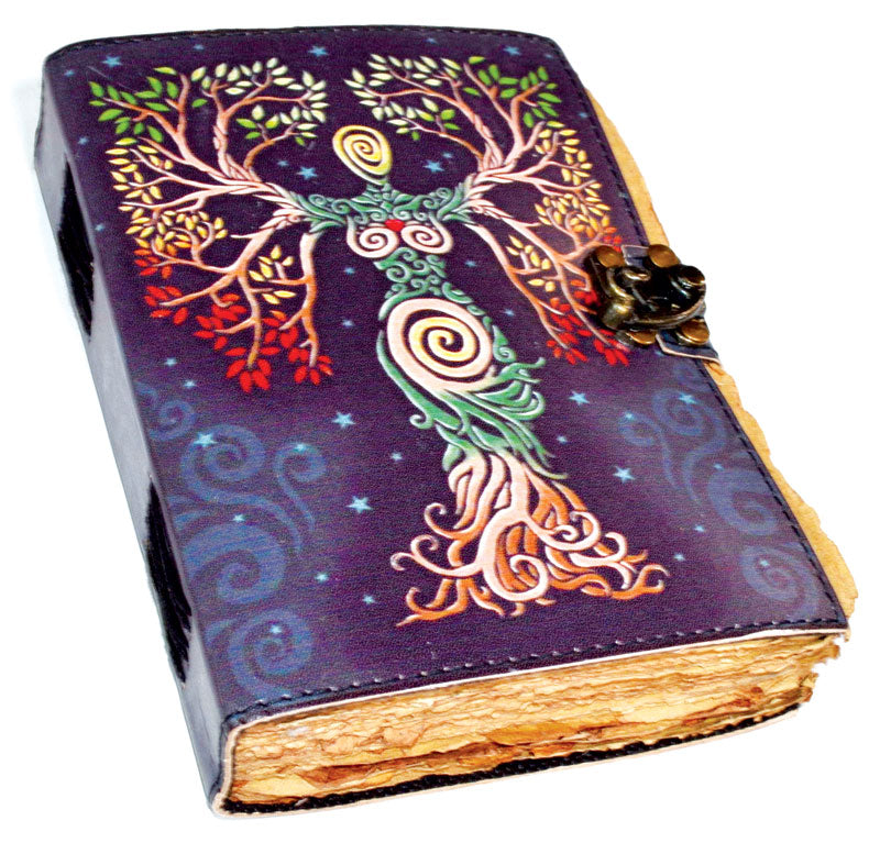 Colored Leather Goddess Journal with Aged Paper