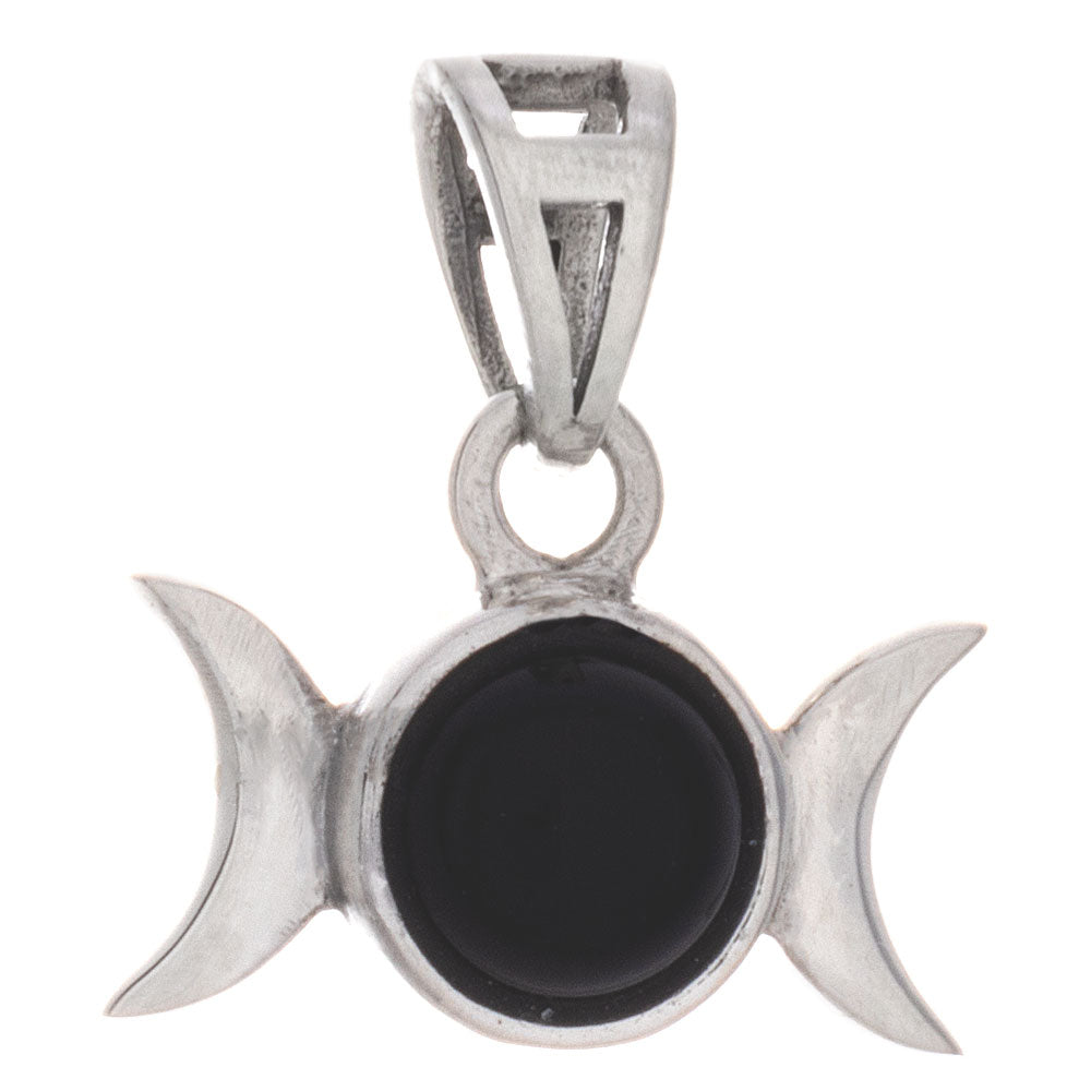 Triple Moon Pendant with Black Onyx