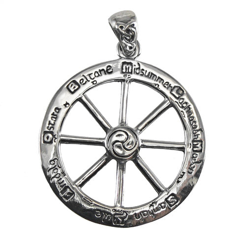 Sterling Silver Wheel of the Year Pendant