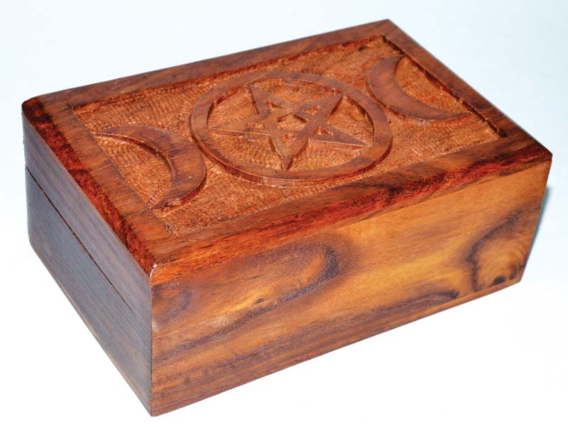 Triple Moon Pentagram Wooden box