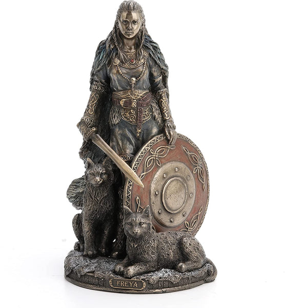 Freya with Shield Statue