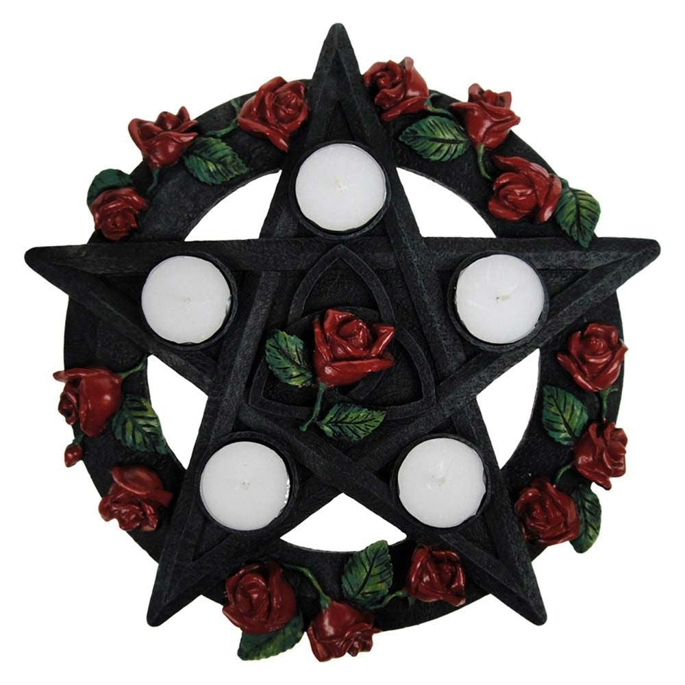 Pentagram Rose Tealight Holder