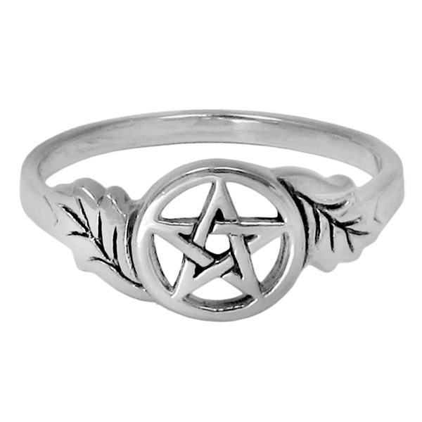 Sterling Silver Oak Leaf Pentacle Ring