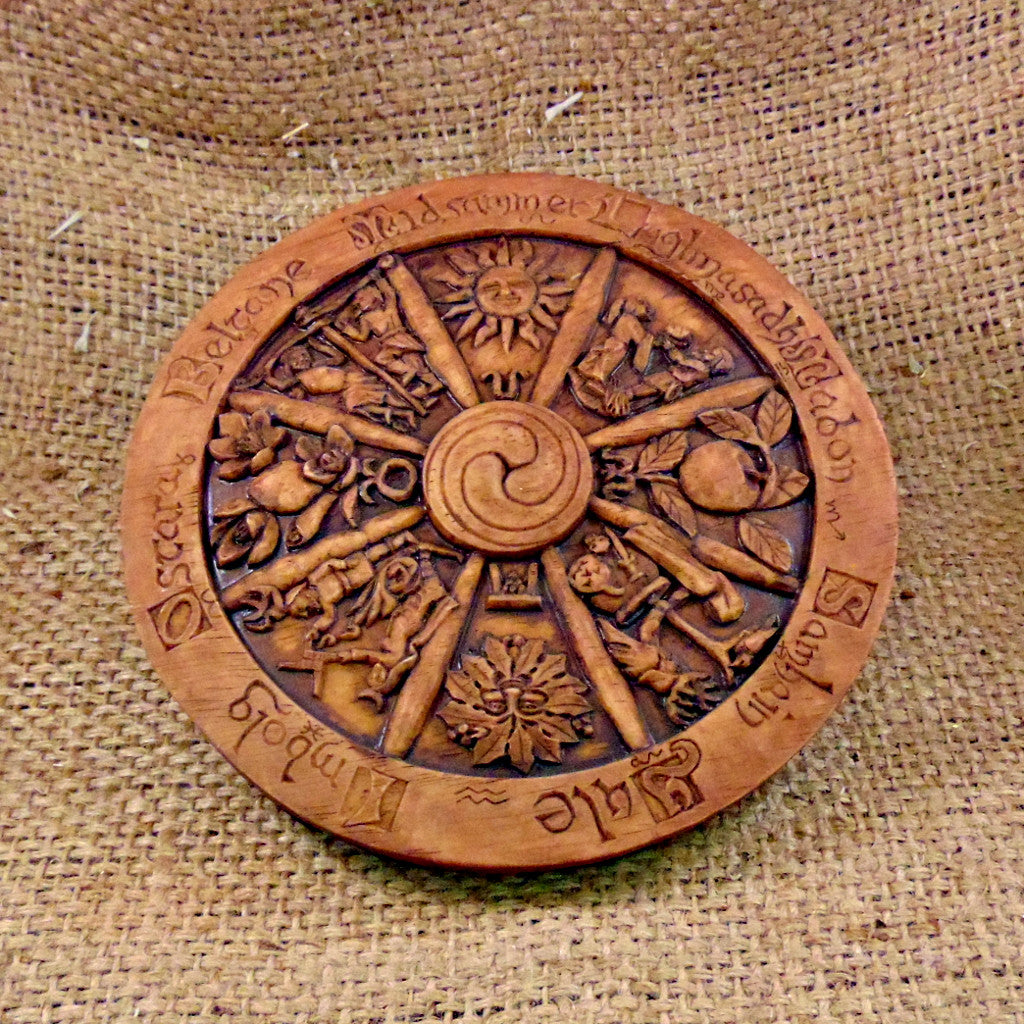 Wheel of the Year Wall Plaque - Wood finish (Small)