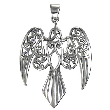 Small Morrigan Raven Pendant (Silver)