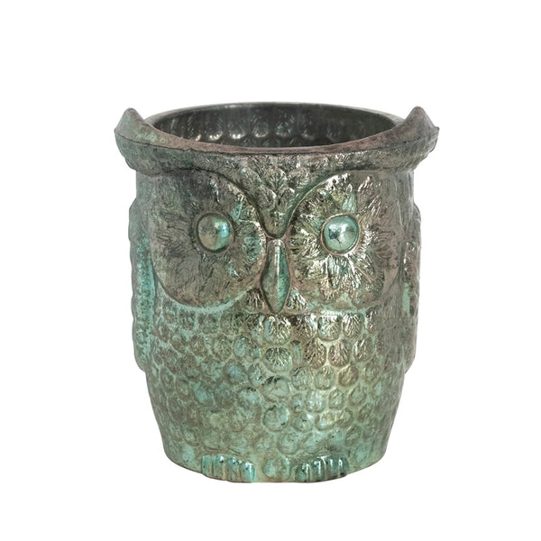 Glass Owl Votive Holder