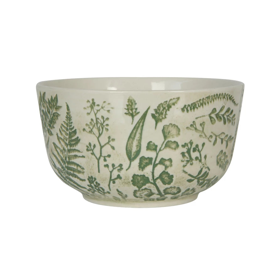 Hand-Stamped Bowl with Embossed Herbs