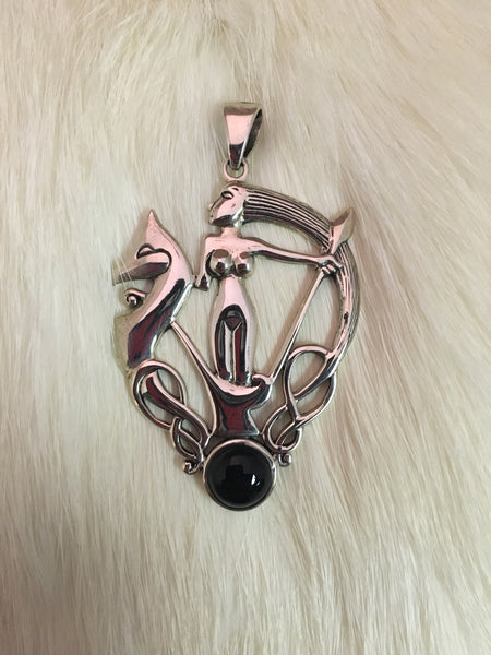 Sterling Silver Morrigan Pendant with Black Onyx