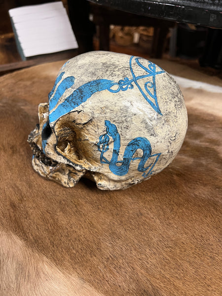 Hand Painted Pictish Skull (Resin)