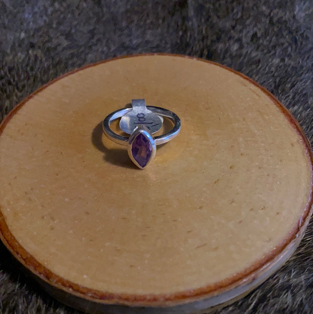 Sterling Silver Marquee Amethyst Ring