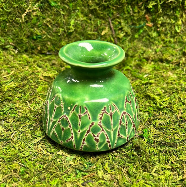 Embossed Stoneware Vase
