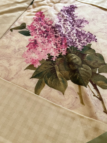 Custom Altar Cloth/Table Runner - Lilacs on Green Check