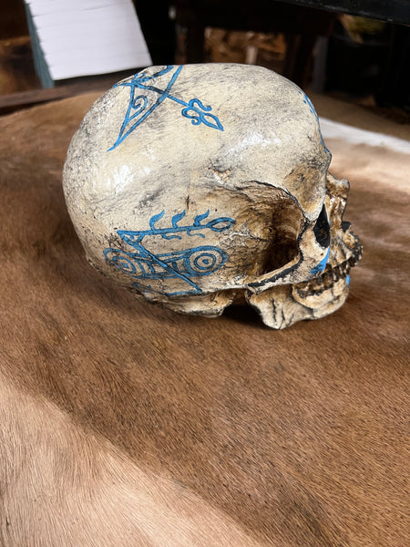 Hand Painted Pictish Skull (Resin)