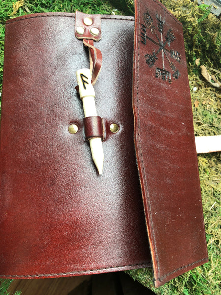 Custom Goat Leather Journal with Norse Compass