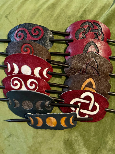 Custom Leather Barrettes - Assorted