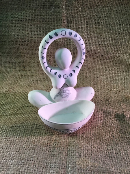 Goddess Offering Bowl  Statue (white)