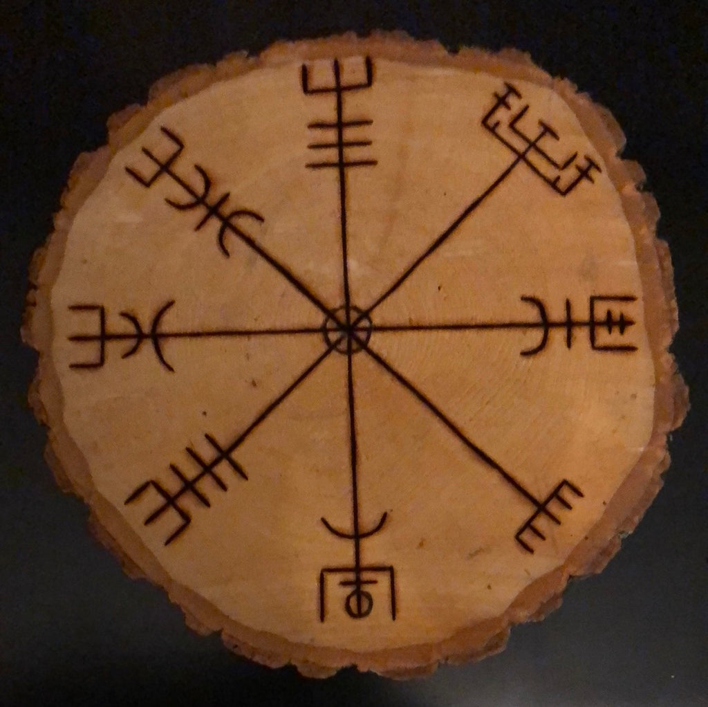 Large Norse Altar Disc - Vegvisir (Norse Compass)