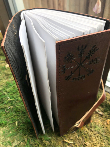 Custom Goat Leather Journal with Norse Compass
