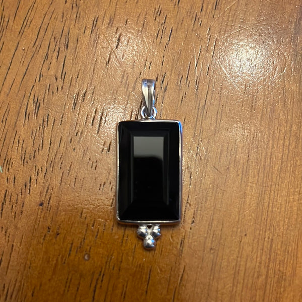 Sterling Silver and Black Onyx Pendant