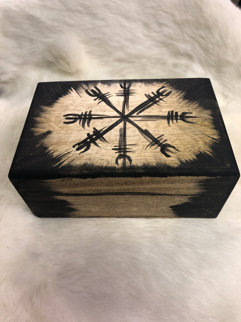 Hand Painted Wooden Box with Helm of Awe