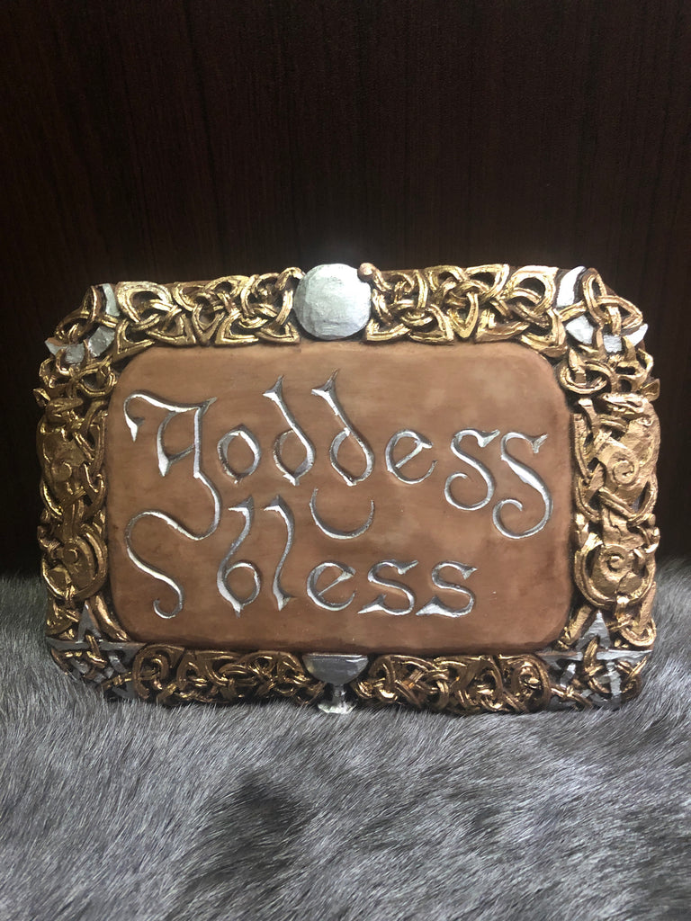 Goddess Bless Plaque - Custom Painted