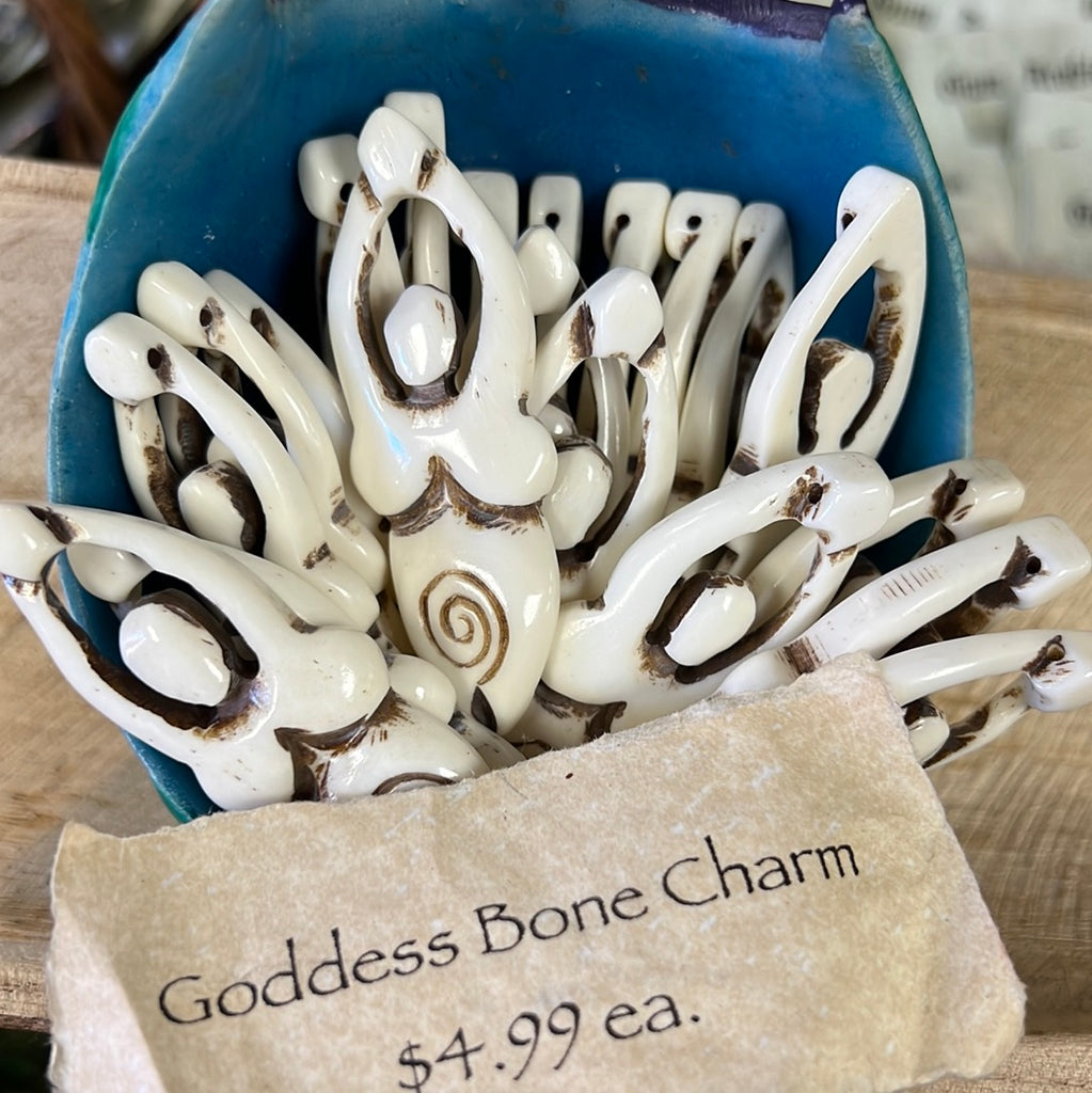 Goddess Charm with Spiral - Bone