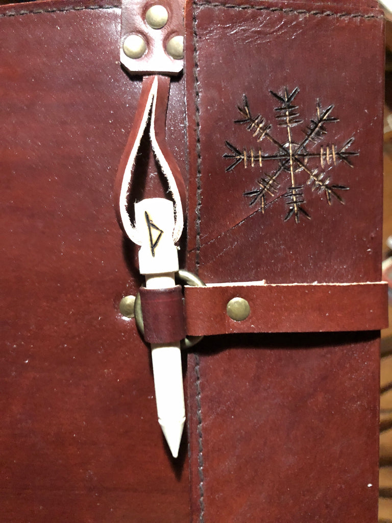 Custom Goat Leather Journal with Helm of Awe