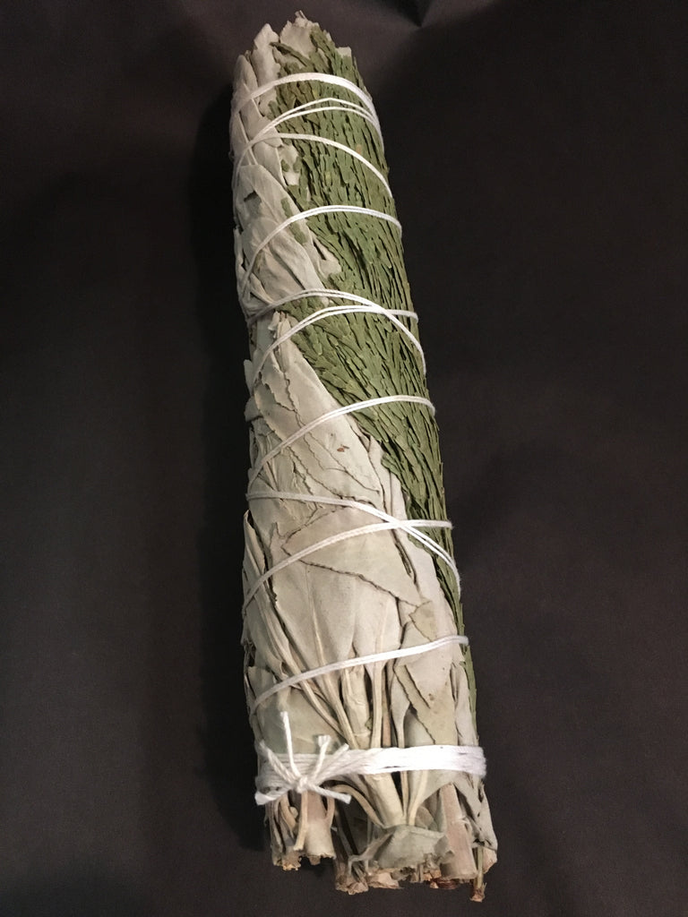White Sage and Cedar Smoke Cleansing Stick - Large