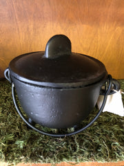 5" Cast Iron Cauldron with Lid