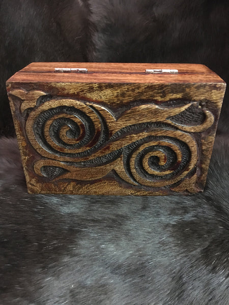 Carved Spiral Wooden Box