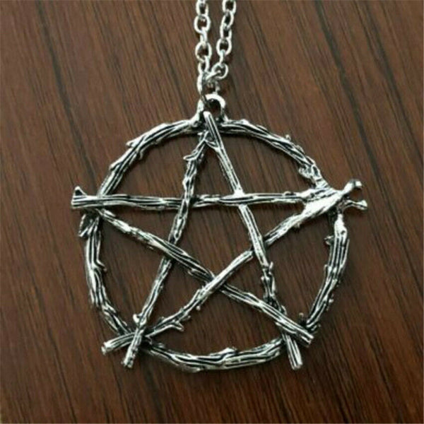Stainless Steel Twig Pentacle Necklace