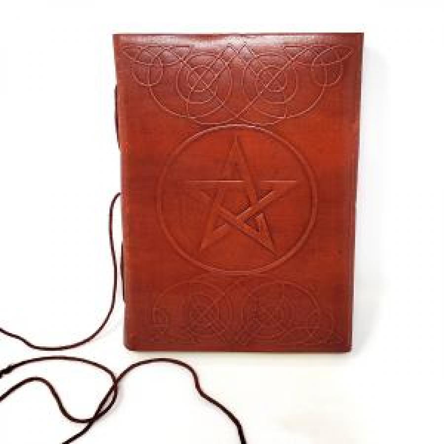 Pentagram Leather Journal with Cord Closure